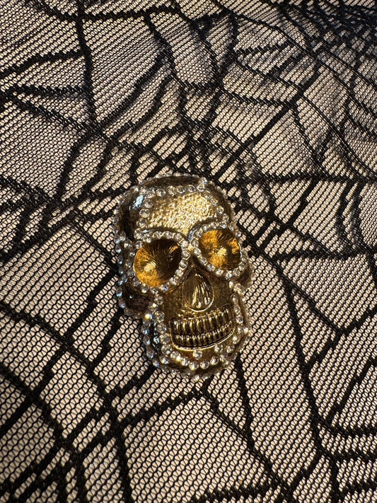 Magnet Brosche Skull Gold