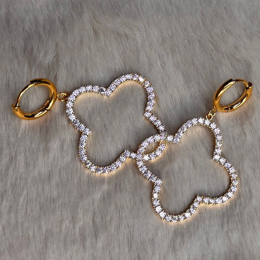Lucky Clover Edelstahl Ohrringe Sparkling BIG