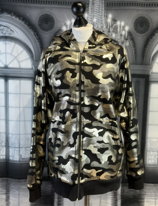Hoddie Jacke Tarn Gold Print