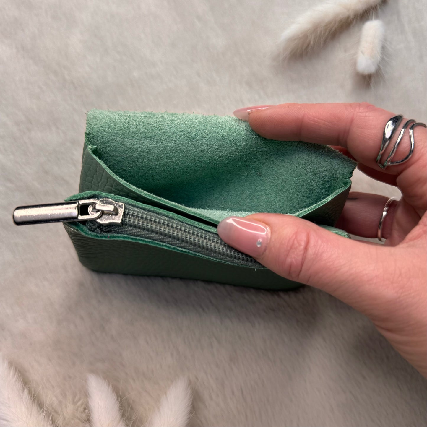 Mini Classic Leder Portemonnaie Rosa