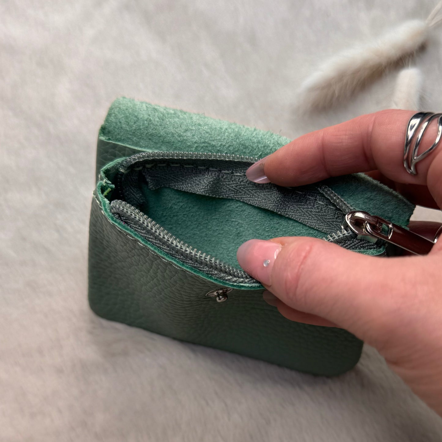 Mini Classic Leder Portemonnaie Rosa